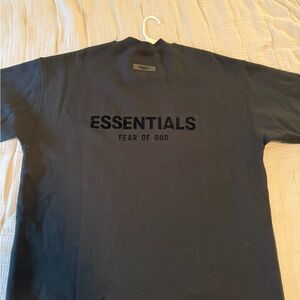 Fear of God ESSENTIALS Black Logo Crewneck Sweatshirt